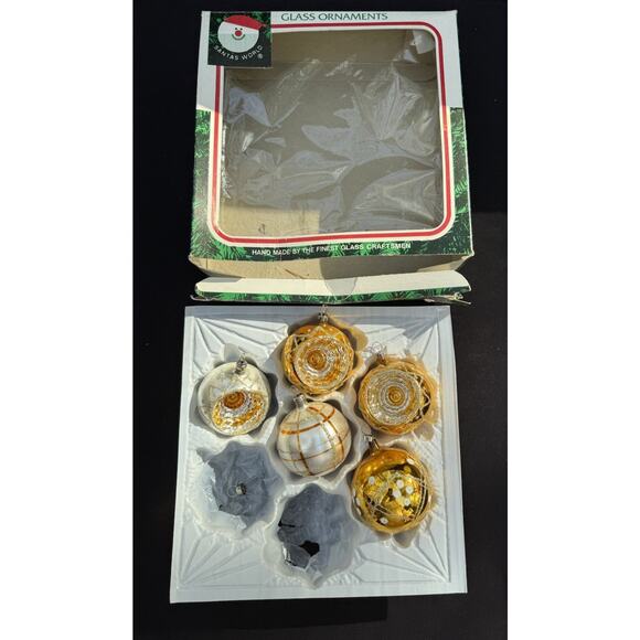 VINTAGE KURT S ADLER CHRISTMAS ORNAMENTS CZECHOSLOVAKIA GOLD AND SILVER -S1 - Picture 1 of 10